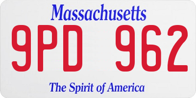MA license plate 9PD962
