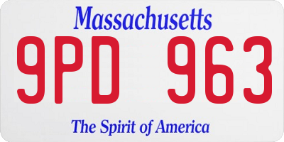 MA license plate 9PD963