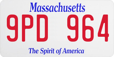 MA license plate 9PD964