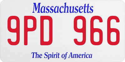 MA license plate 9PD966