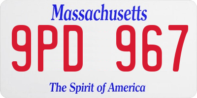 MA license plate 9PD967