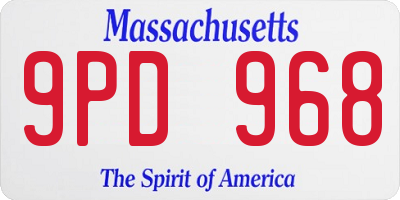 MA license plate 9PD968
