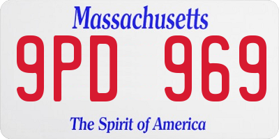 MA license plate 9PD969