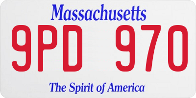 MA license plate 9PD970
