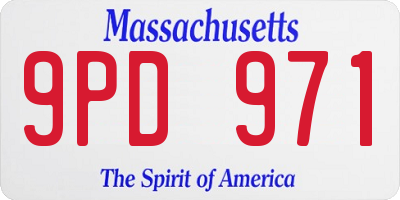MA license plate 9PD971