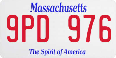 MA license plate 9PD976