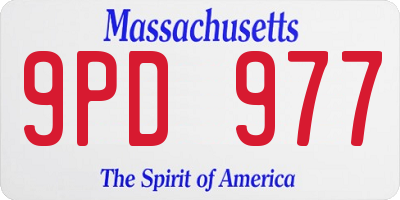 MA license plate 9PD977