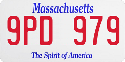 MA license plate 9PD979