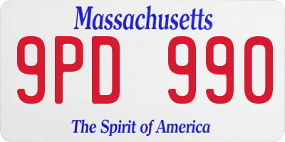 MA license plate 9PD990