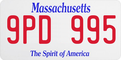 MA license plate 9PD995