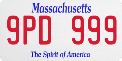 MA license plate 9PD999