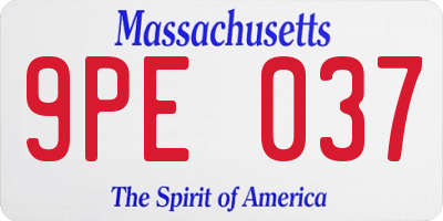 MA license plate 9PE037