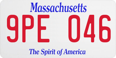 MA license plate 9PE046