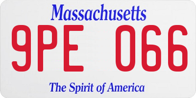 MA license plate 9PE066