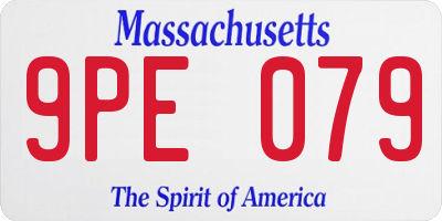MA license plate 9PE079