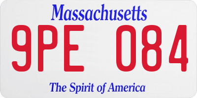 MA license plate 9PE084
