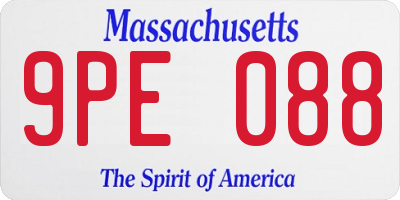 MA license plate 9PE088