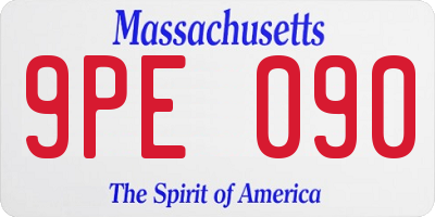 MA license plate 9PE090