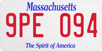 MA license plate 9PE094