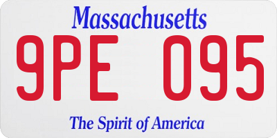 MA license plate 9PE095