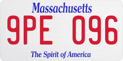 MA license plate 9PE096