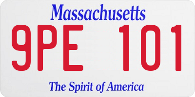 MA license plate 9PE101