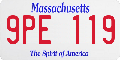 MA license plate 9PE119