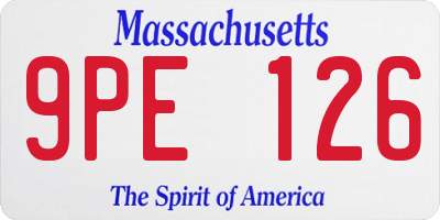 MA license plate 9PE126