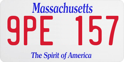 MA license plate 9PE157