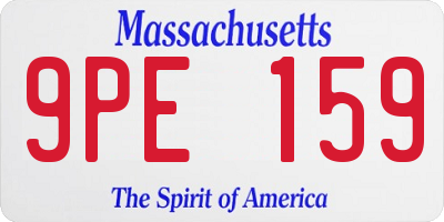 MA license plate 9PE159