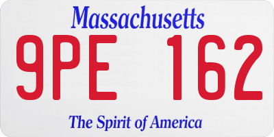 MA license plate 9PE162