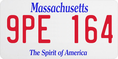 MA license plate 9PE164
