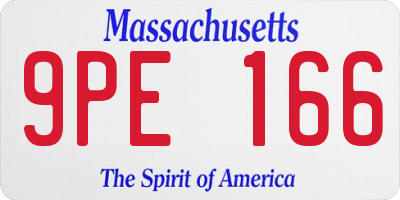 MA license plate 9PE166