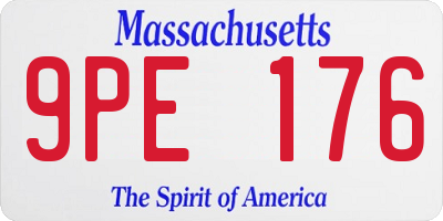 MA license plate 9PE176