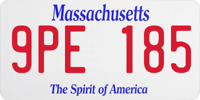 MA license plate 9PE185