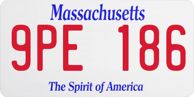 MA license plate 9PE186