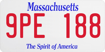 MA license plate 9PE188