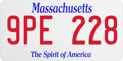 MA license plate 9PE228