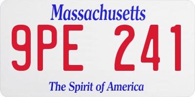 MA license plate 9PE241