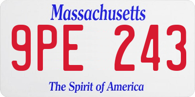 MA license plate 9PE243