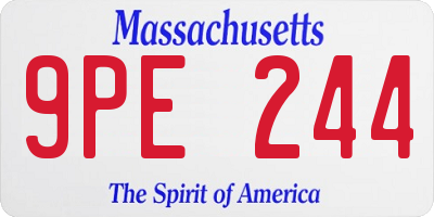 MA license plate 9PE244