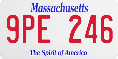 MA license plate 9PE246