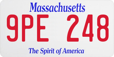 MA license plate 9PE248