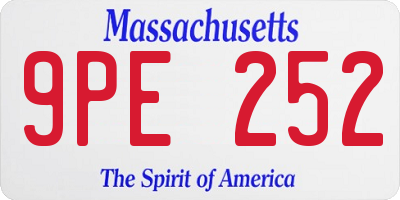 MA license plate 9PE252