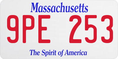 MA license plate 9PE253