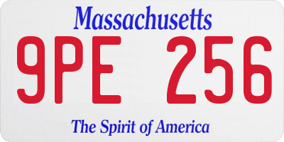 MA license plate 9PE256
