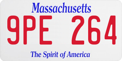 MA license plate 9PE264