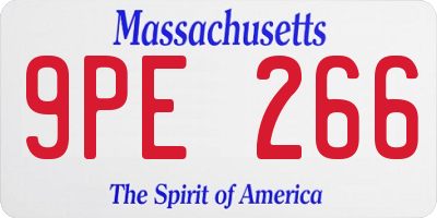 MA license plate 9PE266