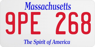 MA license plate 9PE268