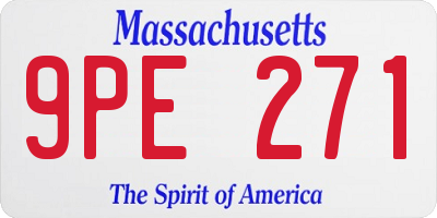 MA license plate 9PE271